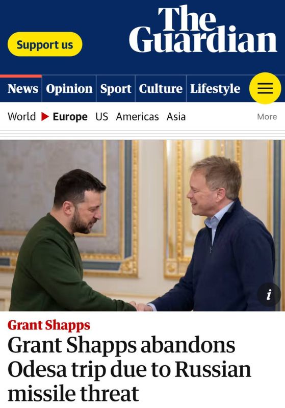 Министр обороны Великобритании Грант Шаппс был вынужден отказаться от поездки в Одессу из-за российской ракетной угрозы – The Guardian