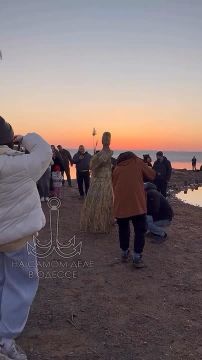 На Куяльнике проводили зиму путём сожжения соломенного чучела