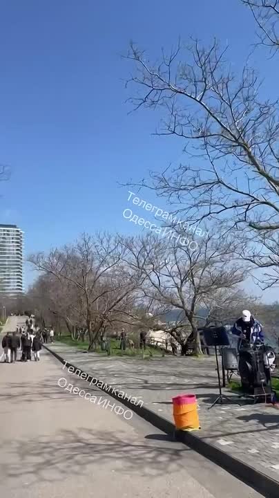 В Одессу пришла весна, и все жители вышли на улицу— на встречу к ней