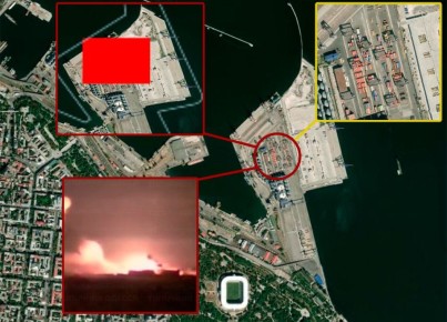 Сервис мониторинга ландшафтных пожаров NASA FIRMS фиксирует тепловую аномалию на территории контейнерного терминала в порту Одессы