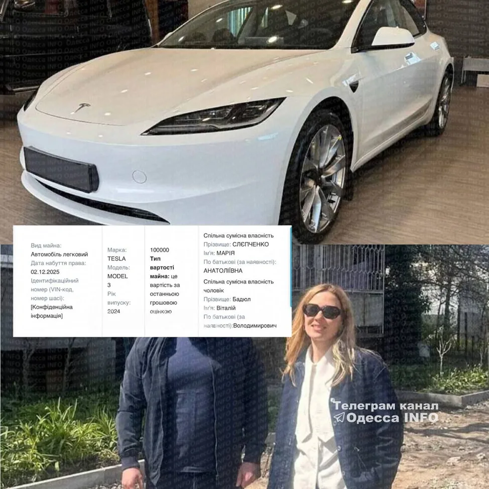 Депутат Фонтанского сельсовета Мария Слепченко задекларировала новенькую Tesla в совместном владении с супругом Виталием Бадюлей
