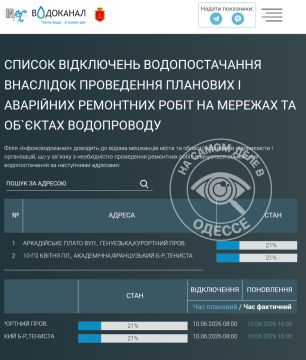 Коммунальные службы 10 июня 2026 года в Одессе и области информируют:
