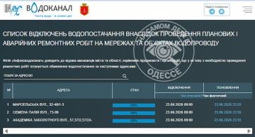 Коммунальные службы 24 июня 2026 года в Одессе и области информируют: