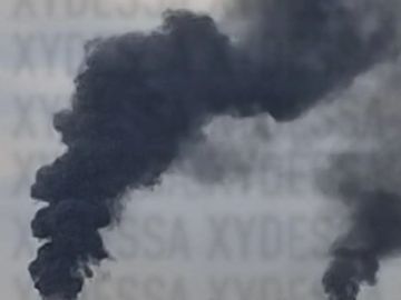 Пожары в Одессе после ракетных ударов