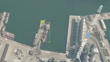 Удары БПЛА-камикадзе "Герань" с ТВ наведением по двум сухогрузам в порту Одессы