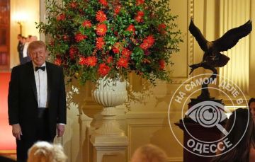 Президент США Дональд Трамп во время государственного ужина в Белом доме подарил Си Цзиньпину скульптуру белоголового орлана